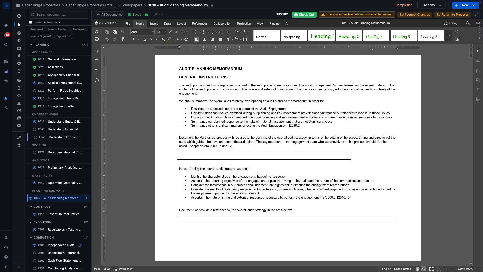 Workpapers · Word